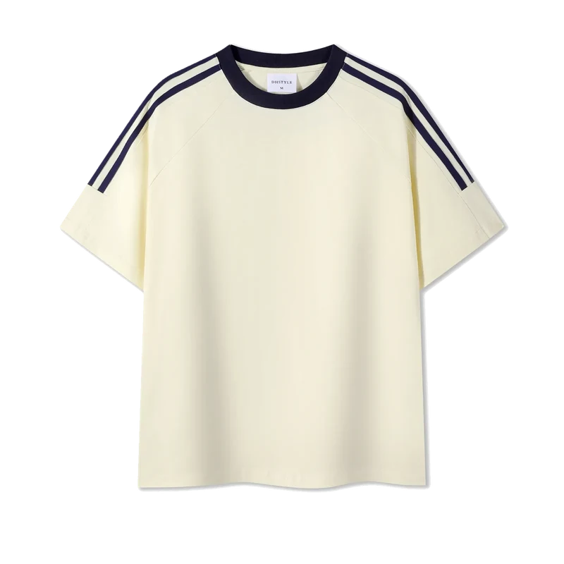 TT L.A.B. Stripe240 三肩條 Tee 米杏拼海軍藍
